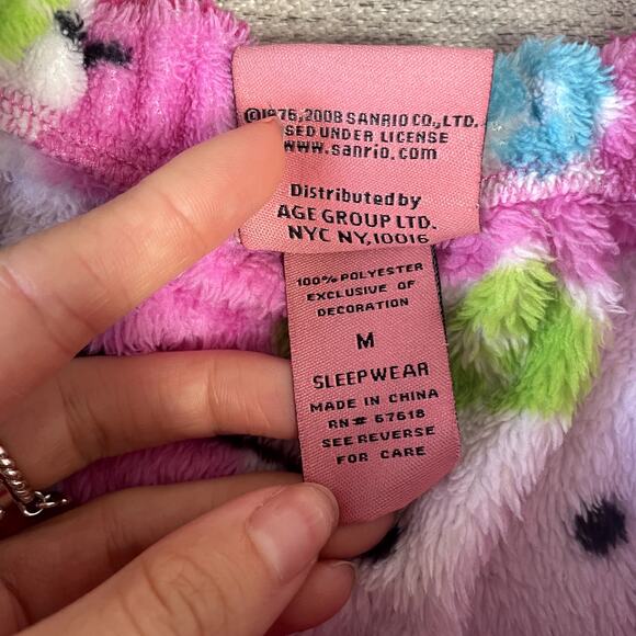 HELLO‎ KITTY Wrap Bath Shower Robe Bow Pink Medium Elastic Mini Dress Sleepwear - Picture 4 of 4